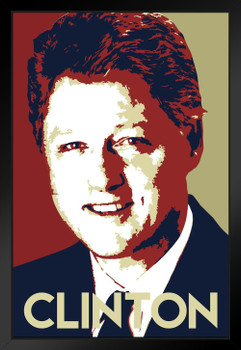 President William Jefferson Bill Clinton Pop Art Democratic Politics Politician POTUS Matted Framed Wall Art Print 20x26 inch
