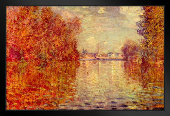 Claude Monet Autumn Effect At Argenteuil Painting Impressionist Art Posters Claude Monet Prints Nature Landscape Painting Claude Monet Canvas Wall Art Decor Black Wood Framed Art Poster 20x14