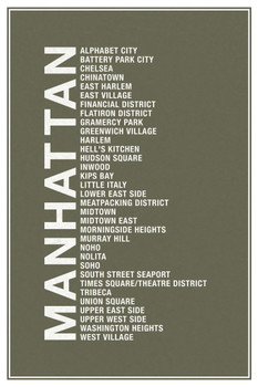 Neighborhoods Manhattan NYC New York City Chelsea Harlem Tribecca Time Square SOHO Cool Wall Art Print Poster 12x18