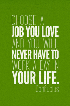 Confucious Choose A Job You Love And You Will Never Work Day Your Life Motivational Cool Wall Decor Art Print Poster 12x18