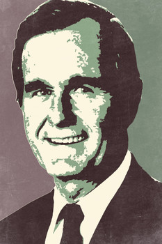 President George HW Bush 41 Pop Art Portrait Republican Politics Politician Ta Cool Wall Decor Art Print Poster 12x18