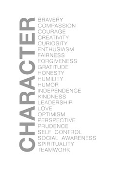 Character Bravery Compassion Courage Creativity Curiosity Black White Motivational Inspirational Cool Wall Decor Art Print Poster 12x18