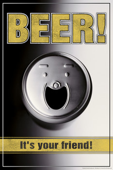 Beer! Its Your Friend! Drinking Humor Cool Wall Decor Art Print Poster 12x18