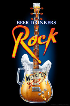 Beer Drinkers Rock Guitar Music Cool Wall Decor Art Print Poster 12x18