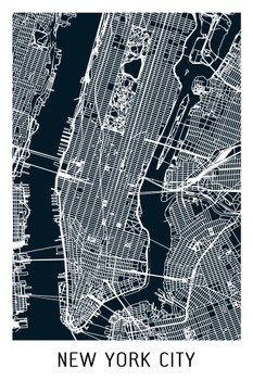 Laminated New York City Black Minimalist Art Map Art Travel World Map with Street Detail Map Posters for Wall Map Art Wall Decor Geographical Illustration Tourist Travel Poster Dry Erase Sign 12x18