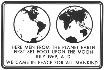 Laminated NASA Apollo 11 Moon Landing We Came In Peace Plaque Poster Dry Erase Sign 12x18