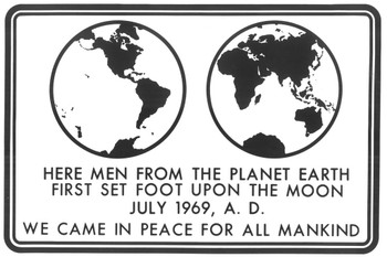 Laminated NASA Apollo 11 Moon Landing We Came In Peace Plaque Poster Dry Erase Sign 12x18