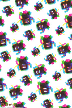 Domo CMYK Repeating Pattern Cute Wallpaper Style Funny Cool Wall Art Print Poster 12x18