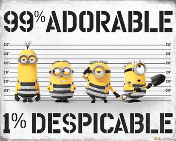 Despicable Me 3 99% Adorable 1% Despicable Minions Cool Wall Decor Art Print Poster 16x20