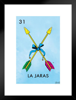 31 La Jaras Arrows Loteria Card Mexican Bingo Lottery Matted Framed Art Print Wall Decor 20x26 inch