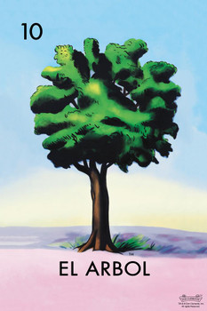 Laminated 10 El Arbol Tree Loteria Card Mexican Bingo Lottery Poster Dry Erase Sign 12x18