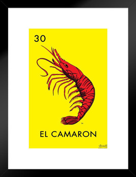 30 El Camaron Shrimp Loteria Card Mexican Bingo Lottery Matted Framed Art Print Wall Decor 20x26 inch