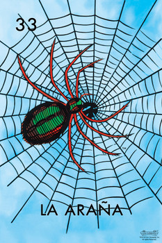 33 La Arana Spider Loteria Card Mexican Bingo Lottery Cool Wall Decor Art Print Poster 12x18