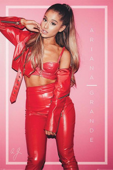 Ariana Grande Poster Red Leather Music Wall Art Merch For Bedroom Large 36x24