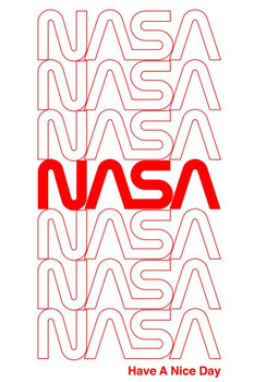 NASA Retro Repeating Worm Logo Cool Wall Decor Art Print Poster 24x36