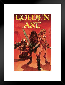 Golden Axe Red Sega Genesis Classic Video Game Matted Framed Wall Art Print 20x26 inch