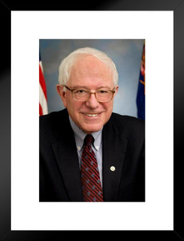 Bernie Sanders Political Portrait Feel The Bern Photo Nothing But Respect for My President Democratic Socialist Vermont Senator Matted Framed Art Wall Decor 20x26