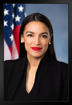 Alexandria Ocasio Cortez AOC Official Portrait Photo Black Wood Framed Poster 14x20