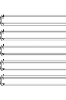 Lined Sheet Music Treble Bass Clef Professional Cool Huge Large Giant Poster Art 36x54