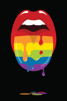 Mouth With Rainbow Tongue LGBTQ Pride Cool Wall Decor Art Print Poster 12x18