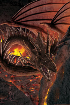 HellFire Dragon Fire Flames by Vincent Hie Art Print Cool Huge Large Giant Poster Art 36x54