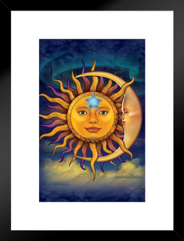 Sun Moon Star Astrology by Vincent Hie Spiritual Matted Framed Art Print Wall Decor 20x26 inch