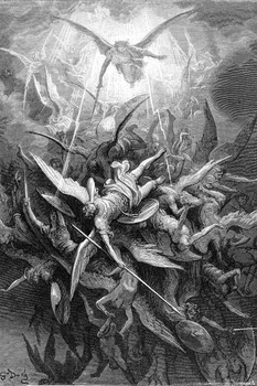 Fall of the Rebel Angels Engraving by Gustav Dore Cool Wall Decor Art Print Poster 24x36