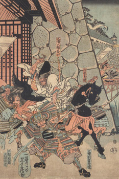 Laminated Samurai Battle Japanese Woodblock Art Print Japanese Art Poster Traditional Japanese Wall Decor Hiroshige Woodblock Landscape Artwork Animal Nature Asian Print Poster Dry Erase Sign 12x18