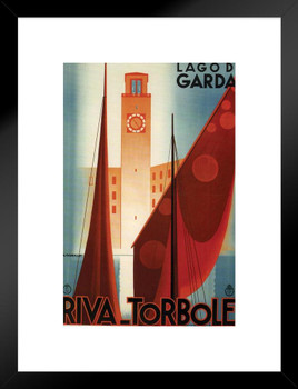 Riva Torbole Lago Di Garda Lake Italy Vintage Travel Matted Framed Art Print Wall Decor 20x26 inch