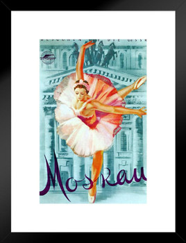 Ballet Vintage Dance Ad Ballerina Dancer Wearing Tutu Advertisement Moskau Moscow Russia USSR German Matted Framed Art Wall Decor 20x26