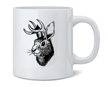 Jackalope Head Western Funny Ceramic Coffee Mug Tea Cup Fun Novelty Gift 12 oz