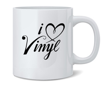 I Love Vinyl Records Music Retro Ceramic Coffee Mug Tea Cup Fun Novelty Gift 12 oz