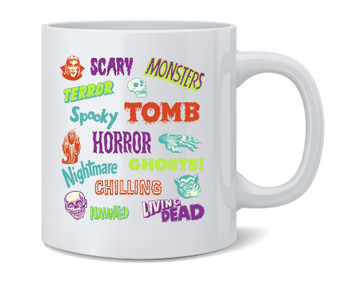 Retro Horror Comics Collage Halloween Vintage Mug 12oz