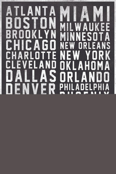 Sports Team Cities White Text Stretched Canvas Wall Art 16x24 inch