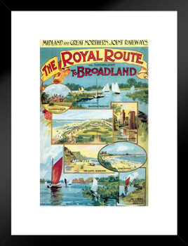 Midland Great Northern Joint Railways Broadland England Vintage Travel Matted Framed Art Print Wall Decor 20x26 inch
