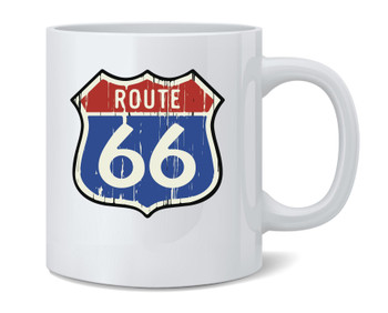 Route 66 Road Sign Retro Vintage Classic Coffee Mug 12oz
