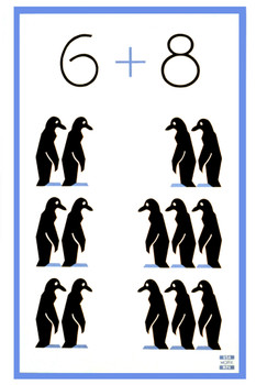 6 Plus 8 Penguins Math Classroom Education Penguin Poster Penguin Home Decor Gentoo Penguin Wall Decor Arctic Ice Animal Wildlife Art Print Snow Nature Print Cool Wall Decor Art Print Poster 12x18