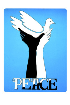 Peace Dove Black and White Hands Retro Vintage Cool Wall Decor Art Print Poster 12x18