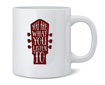 You Are What You Listen To Music Retro Vintage Guitar Band Ceramic Coffee Mug Tea Cup Fun Novelty Gift 12 oz