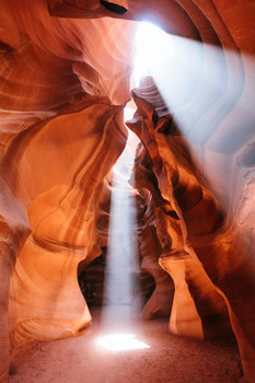 Laminated Upper Antelope Canyon Beam Of Light Sunbeam Photo Photograph Poster Dry Erase Wall Art 24x36