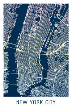 Laminated New York City Colorful Minimalist Art Map Art US Map with Cities in Detail Map Posters Wall Map Art Wall Decor Country Illustration Tourist Travel Destination Poster Dry Erase Sign 24x36