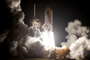 Laminated Space Shuttle Discovery Blast Off Orbiter Vehicle OV103 Spacecraft Photograph Poster Dry Erase Wall Art 24x36