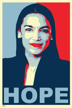 Laminated Alexandria Ocasio Cortez AOC Hope Campaign Art Poster Dry Erase Sign 24x36