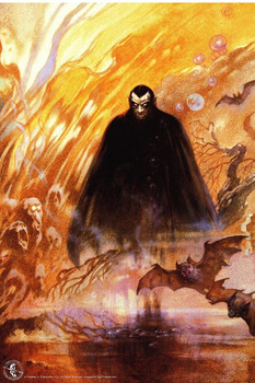 Laminated Count Dracula by Frank Frazetta Retro Horror Monster Magazine Spooky Scary Halloween Decorations Poster Dry Erase Wall Art 24x36