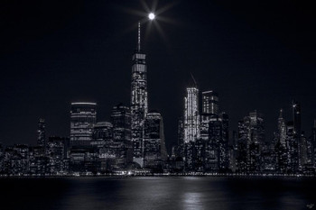 Laminated Silvery Moon by Chris Lord Photo Art Print Poster Dry Erase Wall Art 24x36