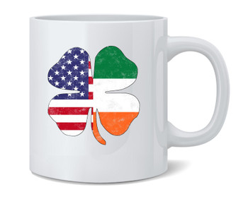 Irish American Flag Shamrock St. Patricks Day Mug 12oz