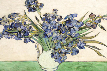 Laminated Vincent van Gogh Vase With Irises 1890 Oil On Canvas Painting Art Cool Wall Art Poster Dry Erase Sign 36x24