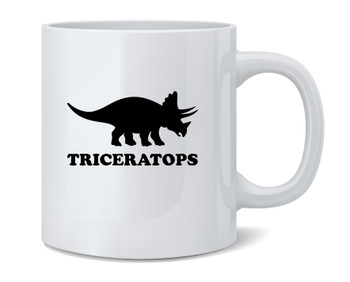 Triceratops Retro Dinosaur Silhouette Ceramic Coffee Mug Tea Cup Fun Novelty Gift 12 oz
