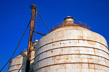 Laminated Weathered Grain Silos in Waco Texas Photo Art Print Cool Wall Art Poster Dry Erase Sign 36x24