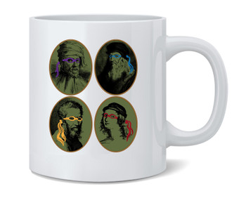Italian Renaissance Ninja Artists Parody Funny Ceramic Coffee Mug Tea Cup Fun Novelty Gift 12 oz